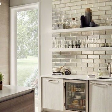Silver Glisten Subway Tile