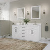 The Hudson Bathroom Vanity, White, 72", Double Sink, Freestanding