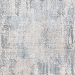 Momeni - Momeni Bergen Machine Made Contemporary Area Rug Blue 5' X 8' - The abstract design of this modern area rug collection is an exuberant expression of tone and texture. Hints of traditional carpet patterns play out beneath splashes of white and bold black striations, artfully crafted in a curated palette of grayscale shades. A blend of silky viscose and polyester fibers invite you to slip into something more comfortable for the floor, their delicate threads and smooth hand shimmering beneath living room light with subtle luster.