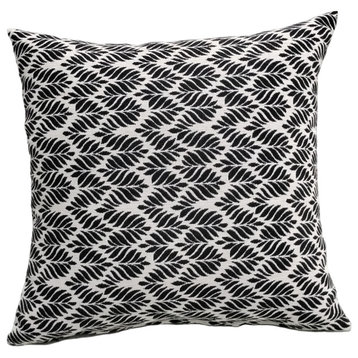 Kimberly Ann Indoor/Outdoor Throw Pillow, Set of 2, Black Leaf, 20" X 20"