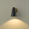 Golden Lighting Reeva 1 Light Wall Sconce, Modern Brass With Matte Black