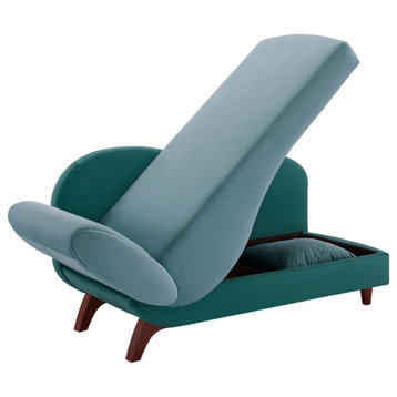 Bailey Two-Tone Dark and Light Functional Chaise With 1 Pillow, Green