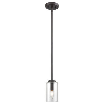 CN240511 West End 1-Light Mini Pendant in Oil Rubbed Bronze With Clear Glass