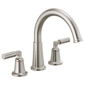 Delta T2748 Bowery Deck Mounted Roman Tub Filler - Limited - Brilliance
