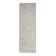 Abstract Contemporary Stripes Modern Plush - Easy Fit Beige, 2' x 10' Area Rug