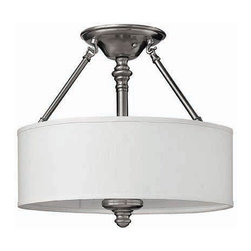 3 Light Semi Flush Mount by Hinkley Sussex in  Brushed Nickel Finish - Lighting