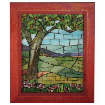 Dale Tiffany M0004SH View Mt Mansfield, 10" Mosaic Art Glass Wall Panel