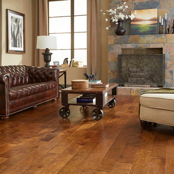 Warm, Sitting Room - Impressions Timarron Bronze, Engineered, Birch Hardwood