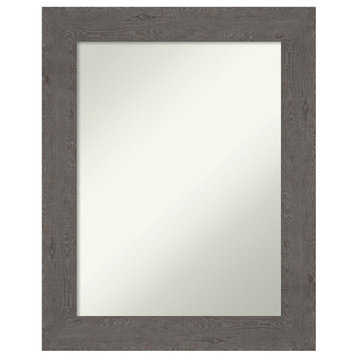 Rustic Plank Grey Non-Beveled Wall Mirror - 23.5 x 29.5 in.
