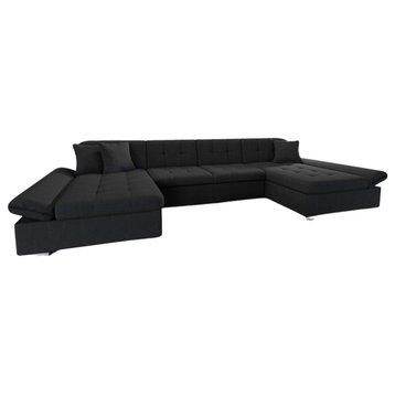 ALI Sectional Sleeper Sofa, Universal Corner, Black