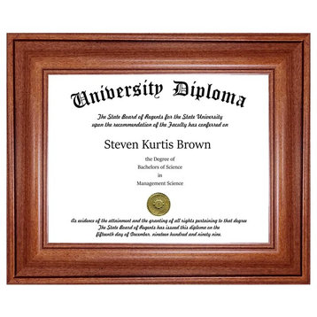 Single Diploma / Document Frame, Premium Walnut, 7"x9"