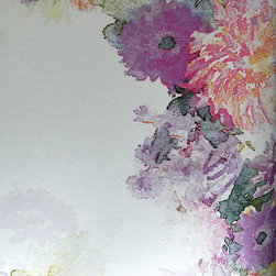 HIGHGARTH &ndash; PURPLE, PINK, GREEN TRAIL ON SILVER Pattern Number: 2016-101-05 - Wallpaper