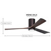 Irene 3HLK 3-Blade Flushmount Paddle Fan With Lighting Kit, Brushed Nickel, 60"