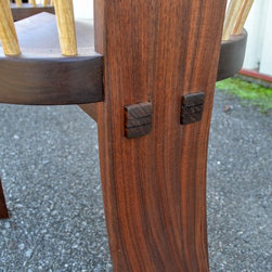 Walnut Curved Backed Spindle Armchair - Dining Chairs