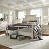 Queen Poster Bed (697-BR-QPS), Antique White finish