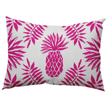Pineapple Leaves Decorative Throw Pillow, Orchid, 14"x20"