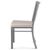 Amisco Washington Dining Chair, Cream Faux Leather, Glossy Gray Metal
