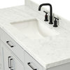 Ariel Hepburn 61" Rectangle Sink Vanity, Gray, 1.5" Carrara Marble