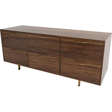 Chapman Large Storage Dresser, Brassy Gold, Walnut