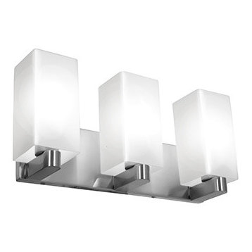 Archi, 50177, Wall and Vanity, Brushed Steel/Opal Glass