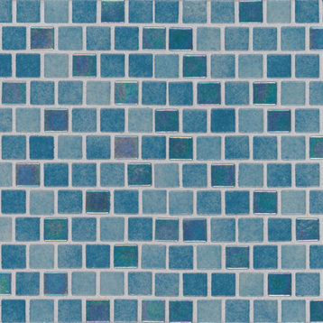 MSI SMOT-GLSB-CAR4MM Caribbean - 1" Square Mosaic Tile - Glossy - Reef