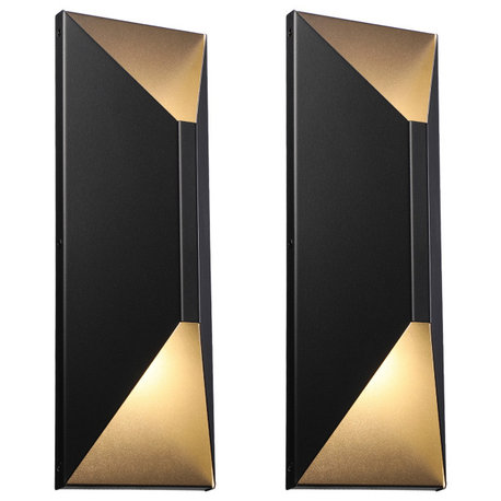 LEONLITE 2-Pack LED Outdoor Up Down Wall Light, 3000K Warm White