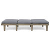 GDF Studio Alisa Outdoor Acacia Wood Chaise Lounge With Cushion, Gray, Set of 2