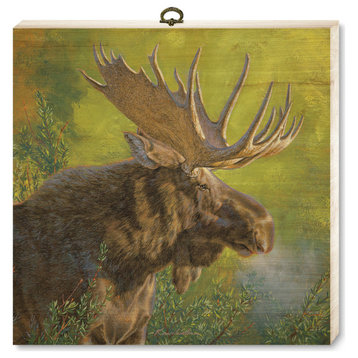 "Crisp Fall Morning Moose" Cutting Board, 12"x12"