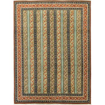 Modern Hand Woven Indian Wool Rug, 8'11"x11'10"