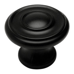 Cosmas - Cosmas 6211FB Flat Black Round Cabinet Knob, 1-3/16" Diameter, Set of 10 - Cabinet And Drawer Knobs