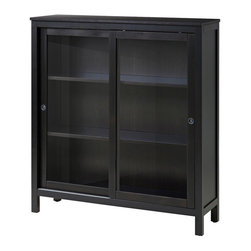 HEMNES Vitrine brun noir 120x130 cM - Display And Wall Shelves 