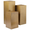 American Home Classic Miami Modern Metal Pedestals in Brushed Brass (Set of 3)