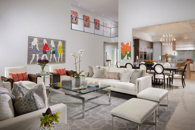 This is an example of a contemporary living room in Miami.