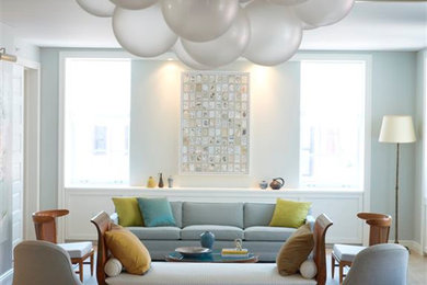 Trendy living room photo in New York