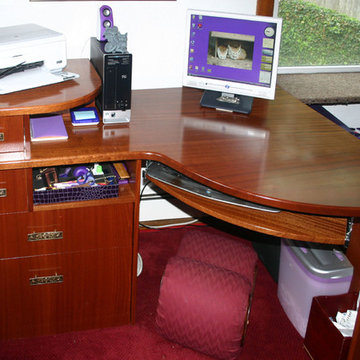 Custom mahogany computer desk