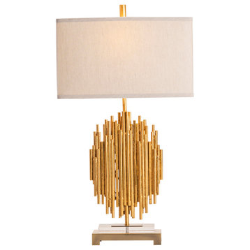 Crestview Galveston Table Lamp With Gold Leaf Finish CVAER962