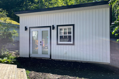 Inspiration for a modern shed remodel in Other