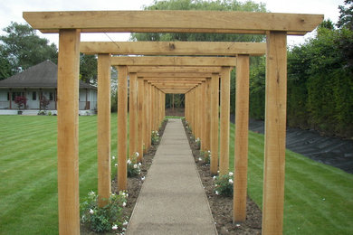Oak pergola constructed in Esher, Surrey