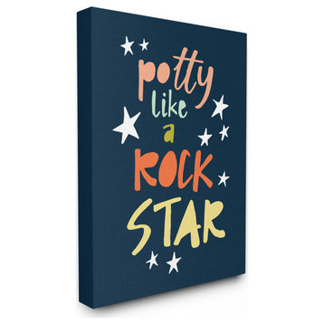 Stupell Industries Potty Like A Rock Star Typography, 30"x40", Canvas Wall Art