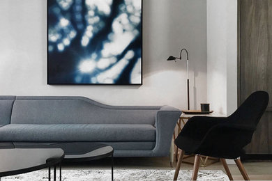 Example of a trendy living room design in Toronto