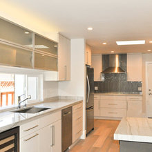kitchen with gray counters