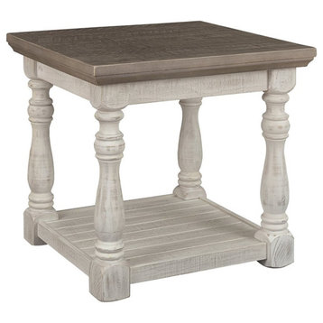Bowery Hill Engineered Wood End Table in Gray and White Finish
