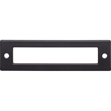 Top Knobs TK924 Hollin 3-3/4 Inch Center to Center Pull Backplate - Flat Black