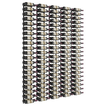 W Series Feature Wall Wine Rack Kit 7 (metal wall mounted bottle storage), Gunmetal, 210 Bottles (Double Deep)
