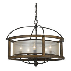 20.50" Inch Five Light Round Chandelier in Dark Bronze