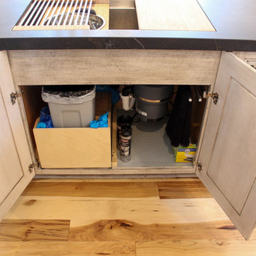 White and Gray Kitchen with Massive Storage Solutions