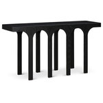 Meridian Furniture - Westfield Console Table, Black, 58" Wide, Black, 58"wide, Console Table - Finish off the look of your space with this beautiful Westfield black console table. Its rich black oak finish, oak veneer, and mixture of solid wood and MDF blend seamlessly in an art deco design. Ideal for entryways or living rooms, it offers both style and functionality with ample surface area and storage options. Take your decor to the next level with this statement piece that combines classic craftsmanship and modern sensibility, perfect for showcasing your personal style and enhancing any room's ambiance.