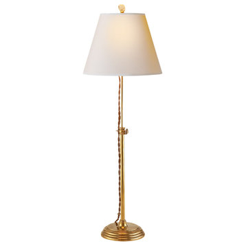 Wyatt Accent Lamp, 1-Light, Hand-Rubbed Antique Brass, Natural Paper Shade, 30"H