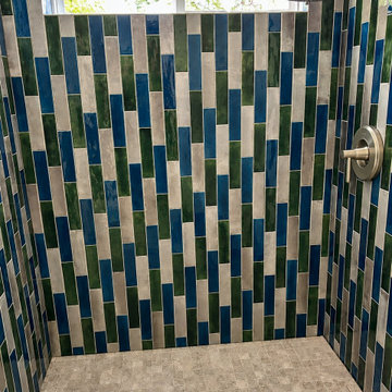 Statement Tile Walk-In Shower | Redmond Custom Home