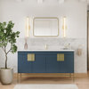 The Lockhart Bathroom Vanity, Single Sink, 60", Blue, Freestanding